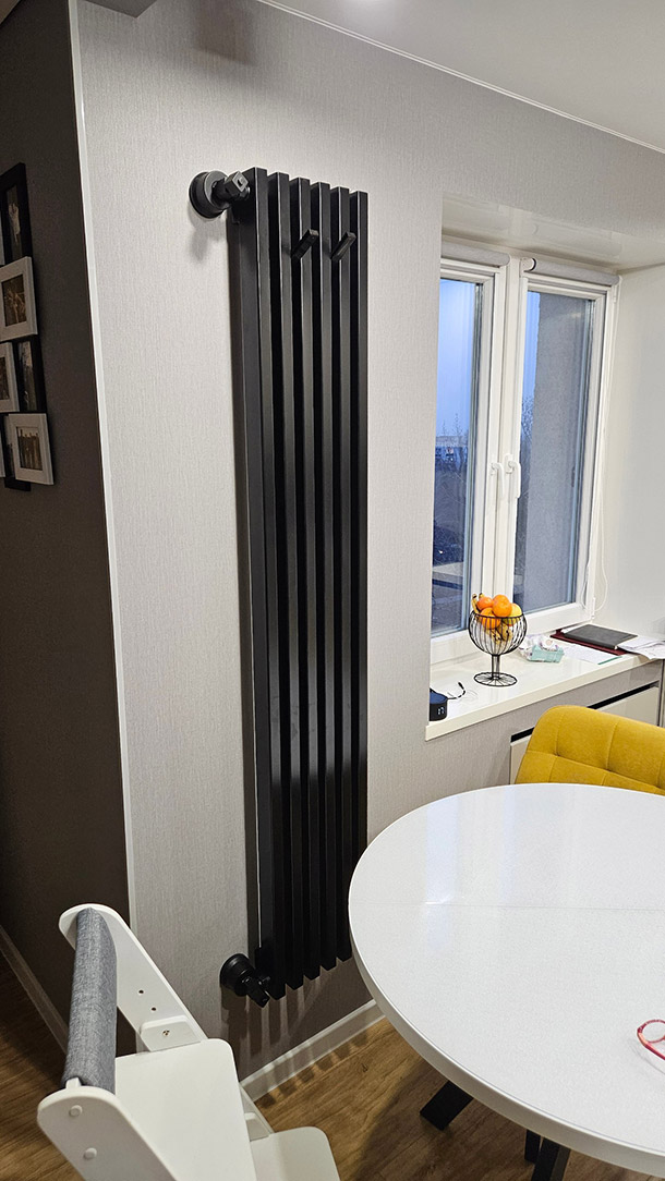 Bareng Select 1750 V в интерьере, Гостиная 15 м², RAL 9005 чёрный
