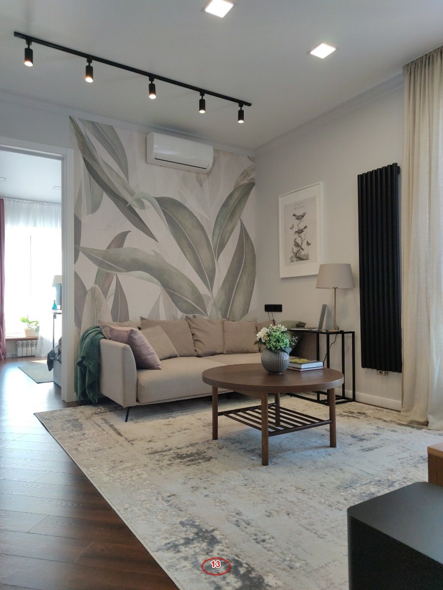 SteelHot 1750 в интерьере, Гостиная 16 м², RAL 9005 чёрный