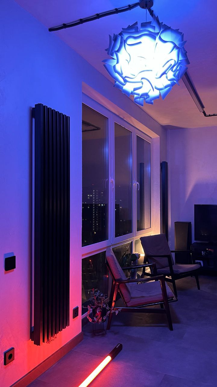 Axxinot Cardea V 1750 в интерьере, Гостиная 16 м², RAL 9005 чёрный