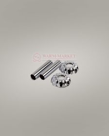 Комплект декоративных трубок "ретро" для подключения чугунного радиатора, хром