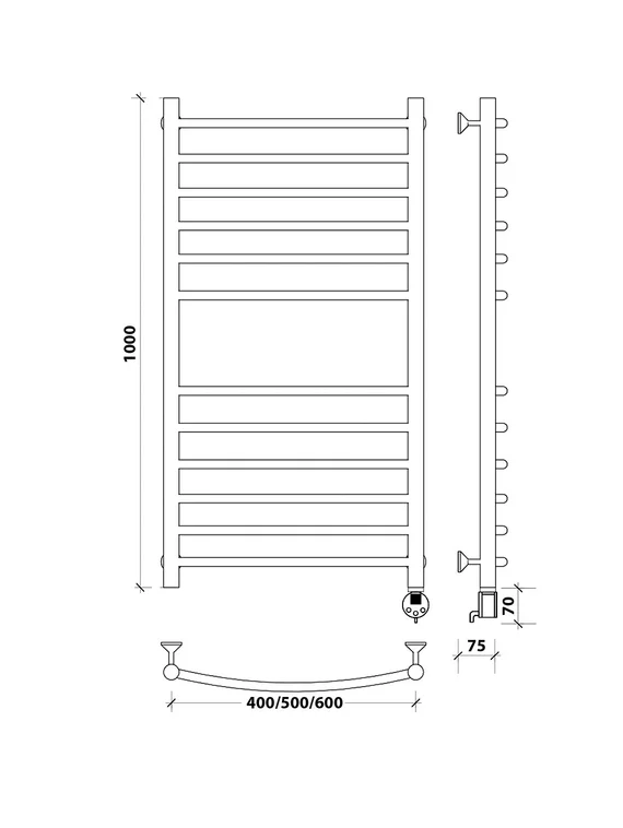 Электрический полотенцесушитель Secado Милан 4 из нержавеющей стали