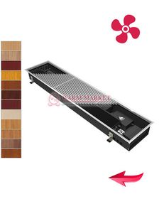 Конвектор внутрипольный Varmann Qtherm Electro с вентилятором c алюминиевой решеткой, декорированной под дерево