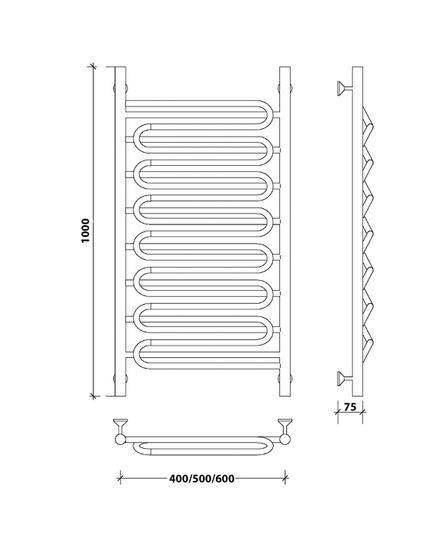 Водяной полотенцесушитель Secado Валенсия 3 из нержавеющей стали