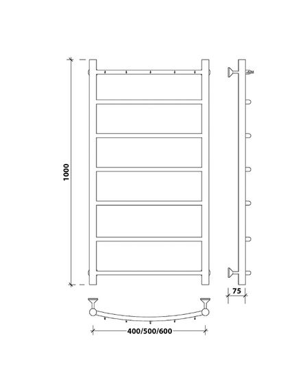 Водяной полотенцесушитель Secado Милан 1 К из нержавеющей стали