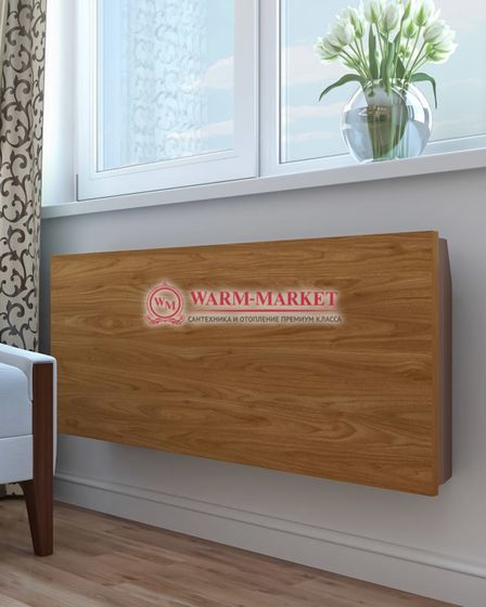 Wood L - горизонтальный дизайн радиатор с лицевой панелью из натурального шпонированного дерева