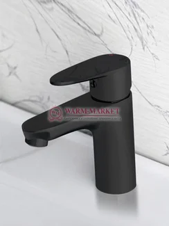 Смеситель для умывальника черный Leine 3503-Bl