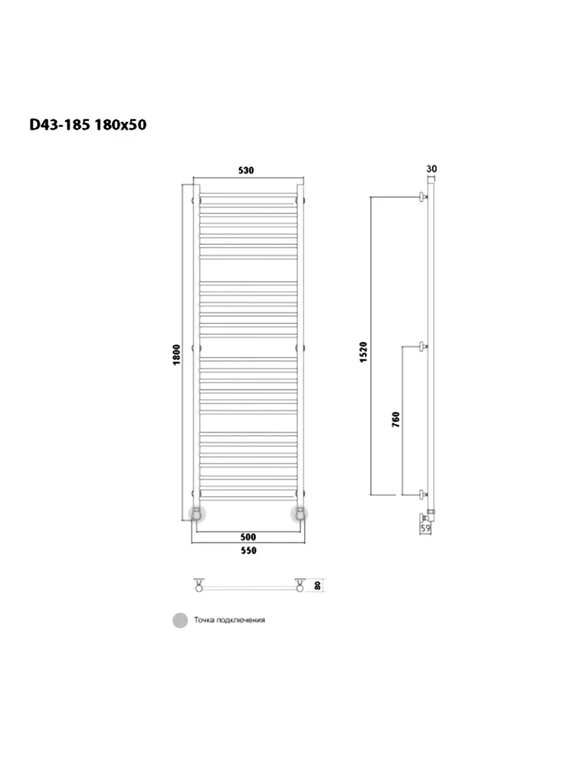 Bogema 3 (прямая) - водяной полотенцесушитель из нержавеющей стали