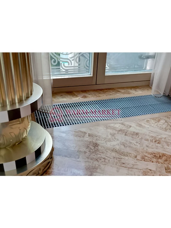 Внутрипольный конвектор Katherm NK глубиной 92 мм с линейной решеткой