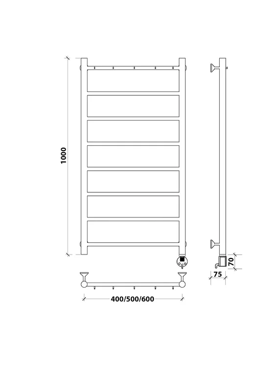Электрический полотенцесушитель Secado Триада 1 К из нержавеющей стали