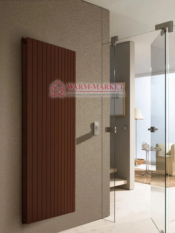 Solo V 2 1750 - вертикальный трубчатый радиатор из прямоугольного профиля двухтрубный коричневого цвета