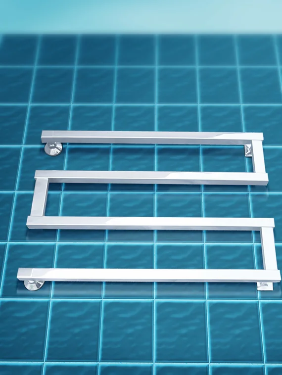 Optima White  - белый полотенцесушитель с боковым подключением квадратный профиль