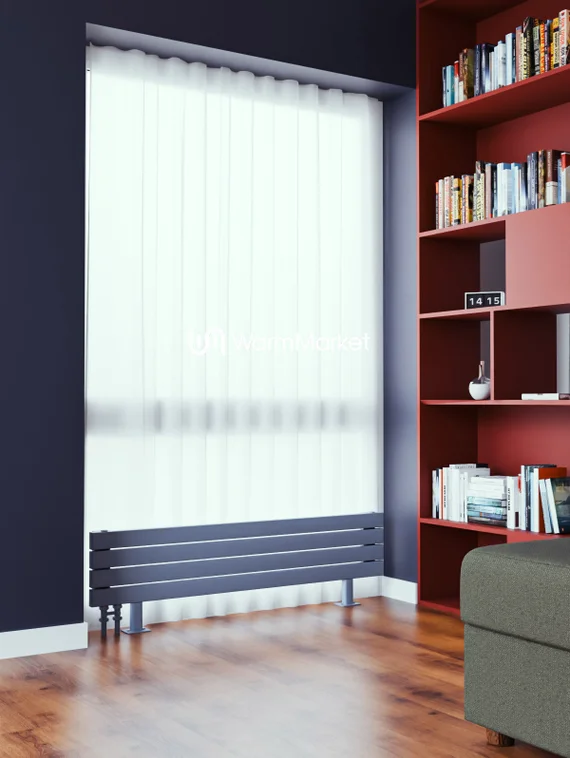 Bareng Temper ZN 1500 - напольный трубчатый радиатор шириной 1500 мм, нижнее левое подключение