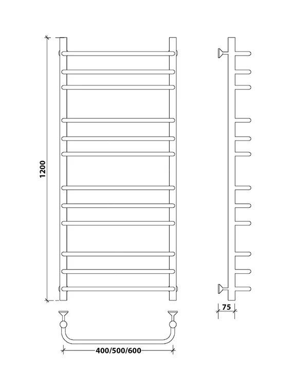 Водяной полотенцесушитель Secado Мерида 3 из нержавеющей стали