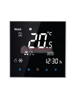 Комнатный термостат KT-200 с сенсорным управлением для внутрипольного конвектора Techno черный