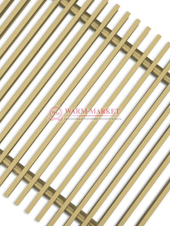 Решетка для внутрипольного конвектора Techno поперечная алюминиевая шириной 270 мм, цвет золото