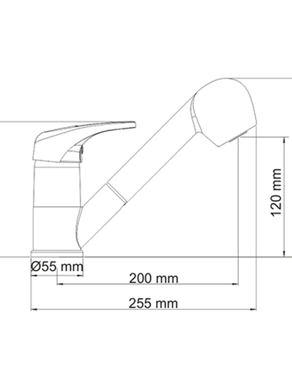 Смеситель для кухни с выдвижной лейкой черный Oder 6365-Bl
