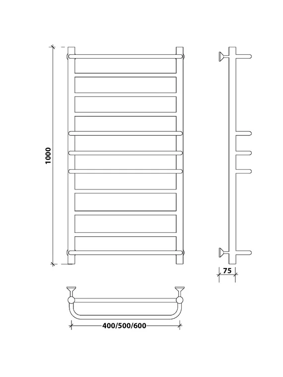 Водяной полотенцесушитель Secado Верона 1 из нержавеющей стали