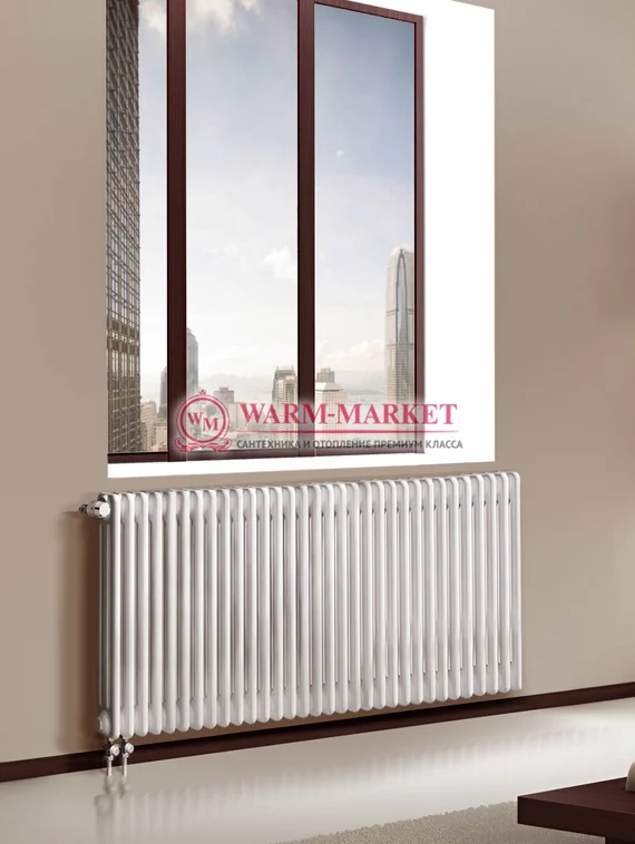 Трубчатый радиатор Dia Norm 3057-32 секции, трехтрубный с нижним правым/левым подключением с вентилем.