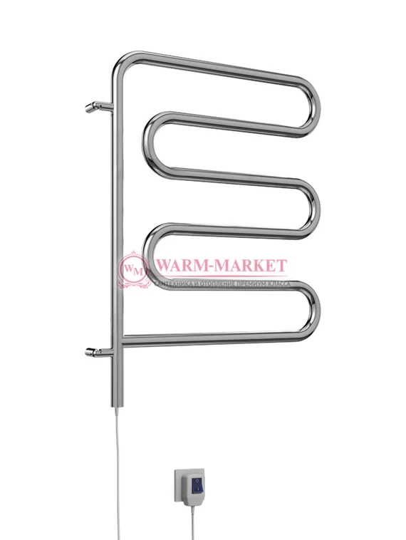 Ш-образный поворотный электрический полотенцесушитель, белый