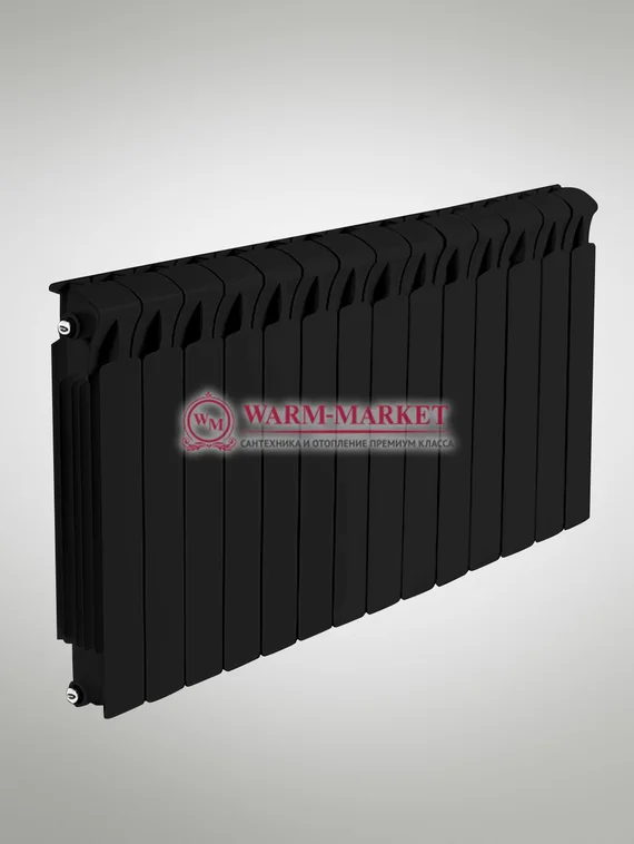 Rifar Monolit Black 500 - черный биметаллический радиатор с боковым подключением