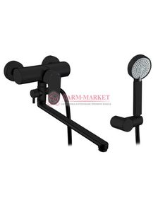 Смеситель для ванны с длинным изливом черный Donau 5302L-Bl