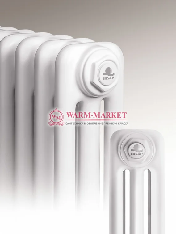 Вертикальный трубчатый радиатор, трехтрубный с нижним подключением
