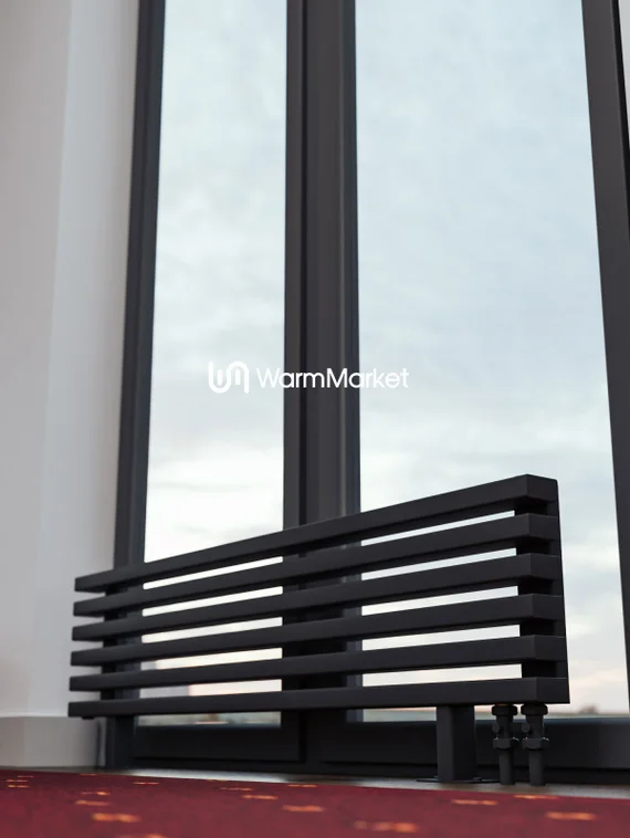 Bareng Select ZN 2250 - напольный трубчатый радиатор шириной 2250 мм, нижнее правое подключение