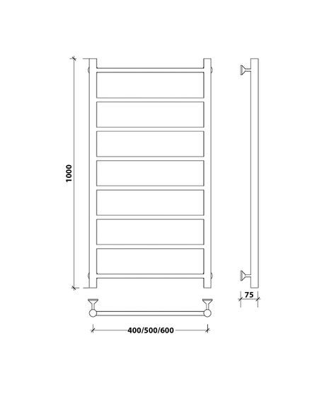 Водяной полотенцесушитель Secado Триада 1 из нержавеющей стали