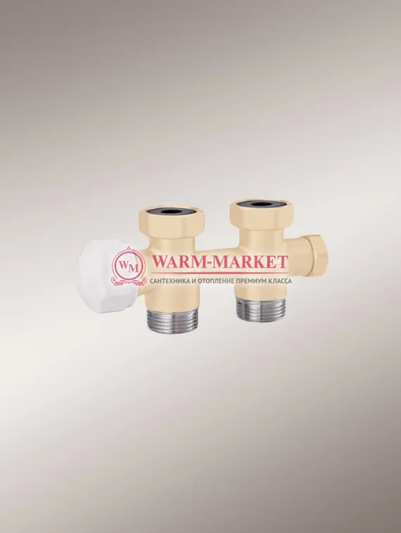 Tblock узел Hummel прямой с бойпасом, с 2 ниппелями G 1/2 х ¾ коричневый