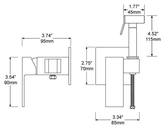 Комплект гигиенического душа Warmer Black Line 909585