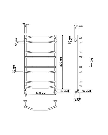 Водяной полотенцесушитель Secado Агата 4 из латуни