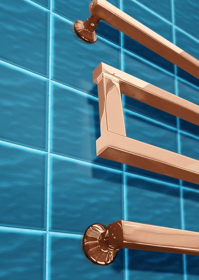Optima Bronze  - бронзовый дизайн полотенцесушитель с боковым подключением квадратный профиль