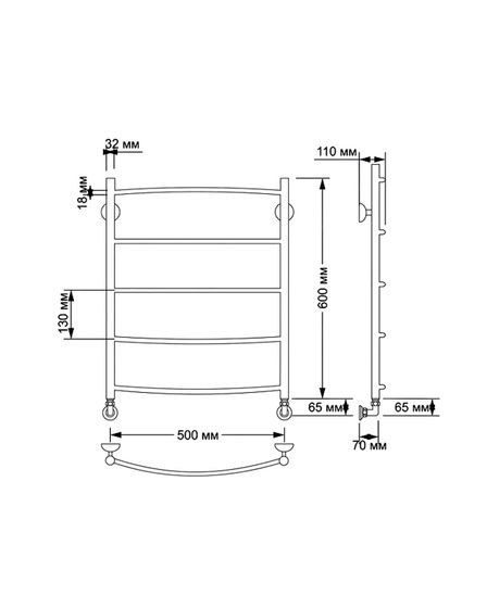 Электрический полотенцесушитель Secado Милан 1 из латуни