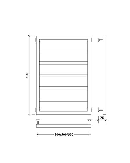 Водяной полотенцесушитель Secado Парма из нержавеющей стали, черный