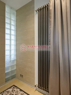 Вертикальный трубчатый радиатор Zehnder Charleston Technoline 3180 в цвете прозрачный лак