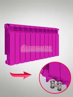 Rifar Alum VR Ral 350 - цветной алюминиевый радиатор с нижним правым подключением