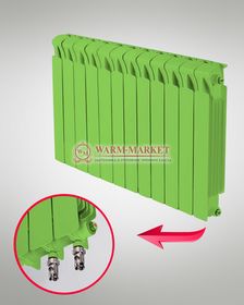 Rifar Monolit VL Ral 500 - цветной биметаллический радиатор с нижним левым подключением