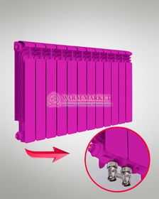 Rifar Alum VR Ral 500 - цветной алюминиевый радиатор с нижним правым подключением
