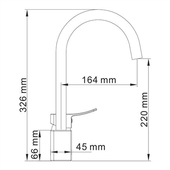 Смеситель для кухни черный Aller 1067Bl