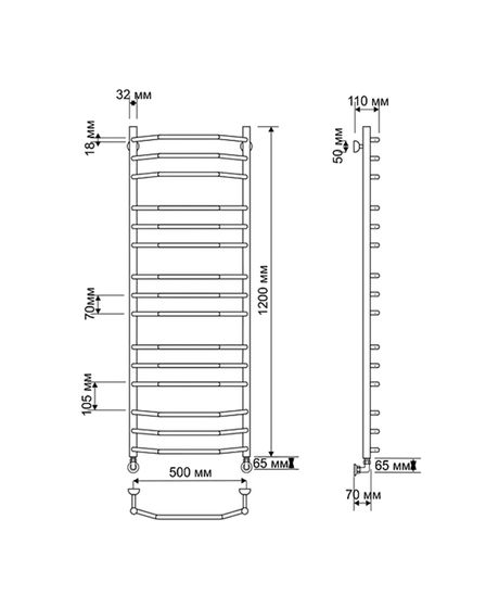 Водяной полотенцесушитель Secado Агата 2 из латуни
