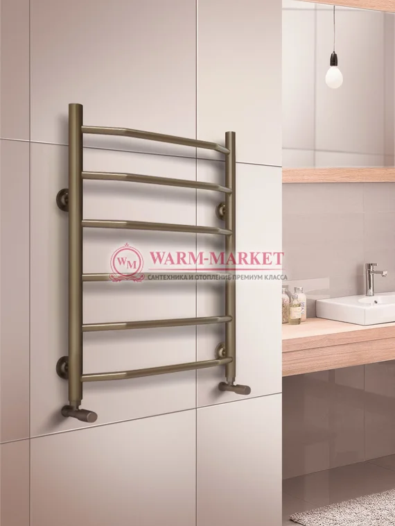 Warmer N Victoria 500х600-6 перекладин полотенцесушитель  c нижним подключением античная бронза