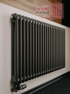 Rifar Tubog 2057 - двухтрубный трубчатый радиатор, нижнее подключение с термостатическим клапаном
