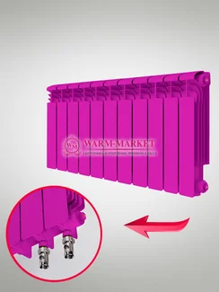 Rifar Alum VL Ral 350 - цветной алюминиевый радиатор с нижним левым подключением