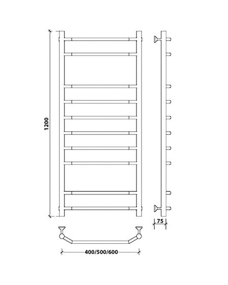 Водяной полотенцесушитель Secado Агата 2 из нержавеющей стали
