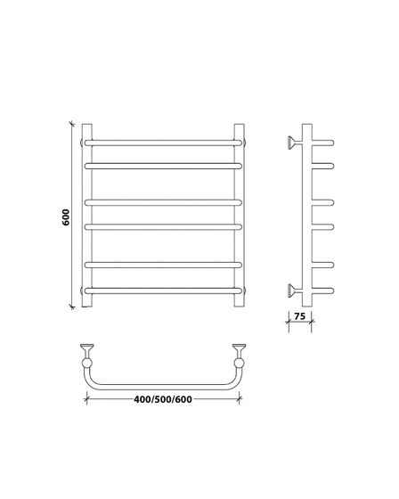 Водяной полотенцесушитель Secado Мерида 2 из нержавеющей стали