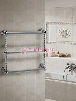 Полотенцесушитель Warmer Vintage в ретро стиле 500х500 мм, 3 перекладины
