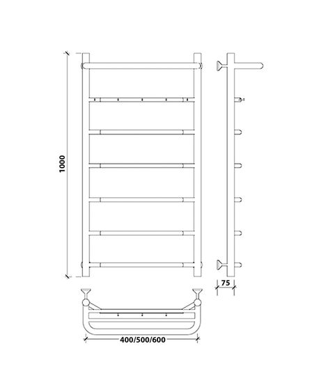 Водяной полотенцесушитель Secado Агата 1 КСП из нержавеющей стали