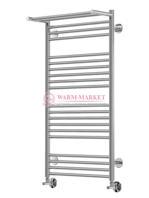 Аврора П20-3 - электрический полотенцесушитель с полкой, черный