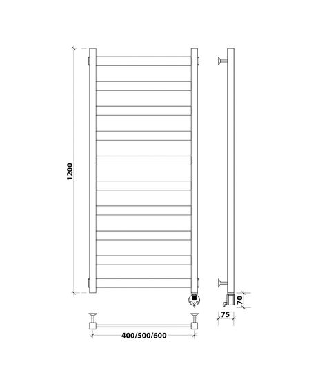 Электрический полотенцесушитель Secado Комано 1 из нержавеющей стали, черный