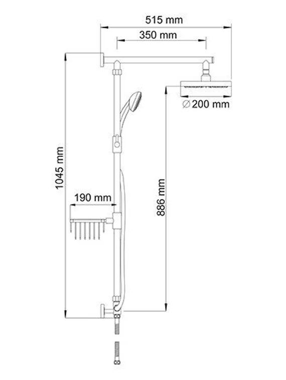 Душевой комплект черный A015-Bl